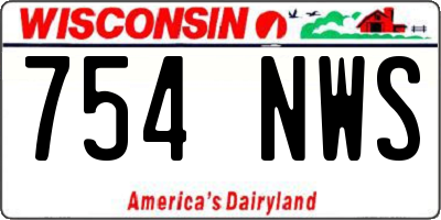 WI license plate 754NWS