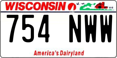 WI license plate 754NWW