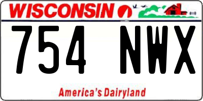 WI license plate 754NWX