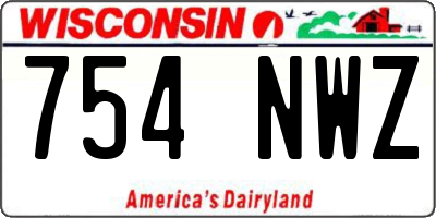 WI license plate 754NWZ