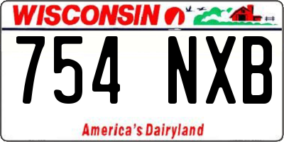 WI license plate 754NXB