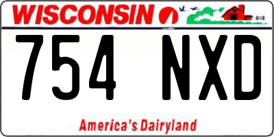 WI license plate 754NXD