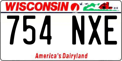 WI license plate 754NXE