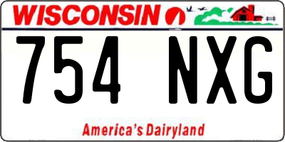 WI license plate 754NXG