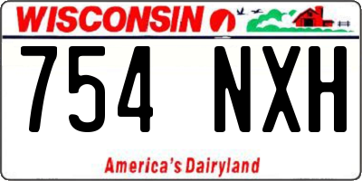 WI license plate 754NXH