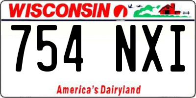 WI license plate 754NXI
