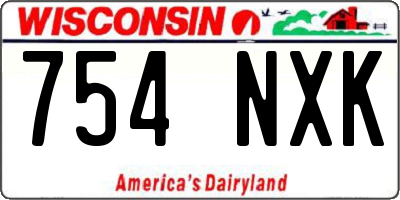 WI license plate 754NXK