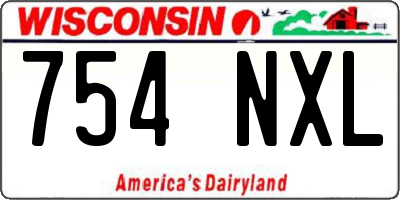 WI license plate 754NXL