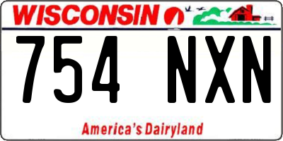WI license plate 754NXN