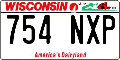 WI license plate 754NXP