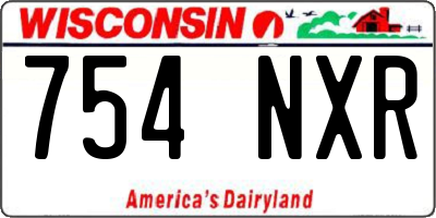 WI license plate 754NXR
