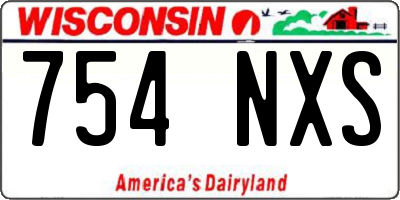 WI license plate 754NXS