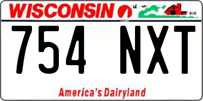 WI license plate 754NXT