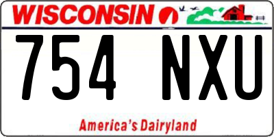 WI license plate 754NXU