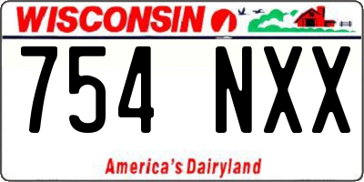 WI license plate 754NXX