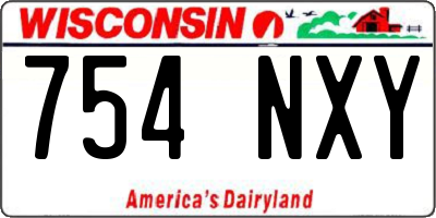 WI license plate 754NXY