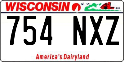 WI license plate 754NXZ