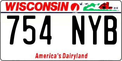 WI license plate 754NYB
