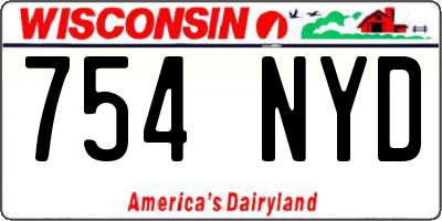 WI license plate 754NYD