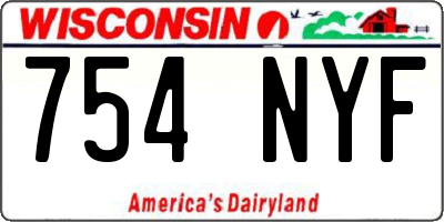 WI license plate 754NYF