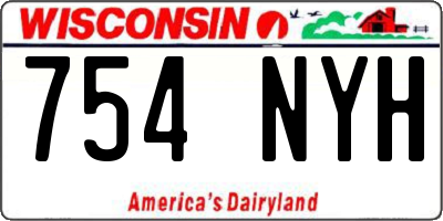 WI license plate 754NYH