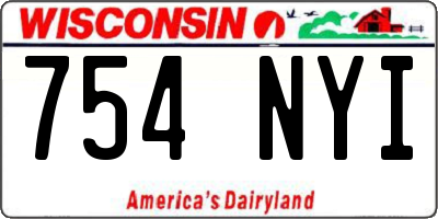 WI license plate 754NYI