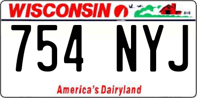 WI license plate 754NYJ