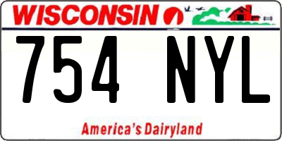 WI license plate 754NYL