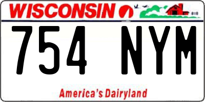 WI license plate 754NYM