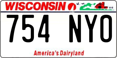 WI license plate 754NYO