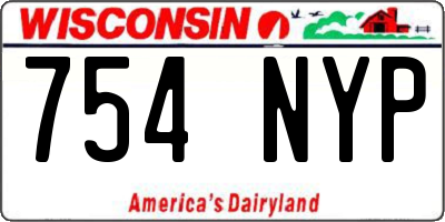 WI license plate 754NYP