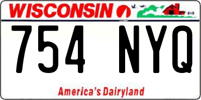 WI license plate 754NYQ