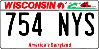 WI license plate 754NYS