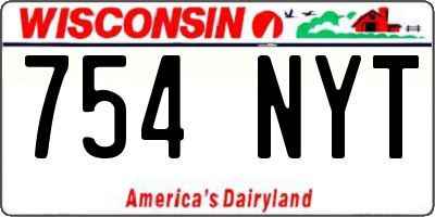 WI license plate 754NYT