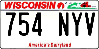 WI license plate 754NYV
