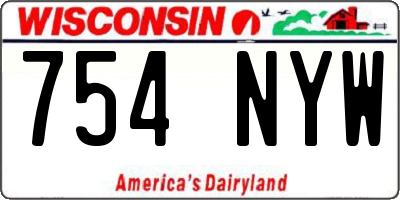 WI license plate 754NYW