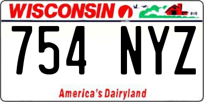 WI license plate 754NYZ