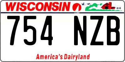WI license plate 754NZB