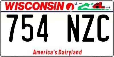 WI license plate 754NZC