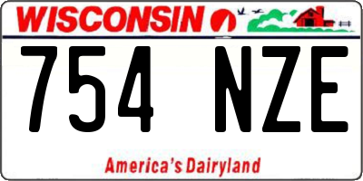 WI license plate 754NZE
