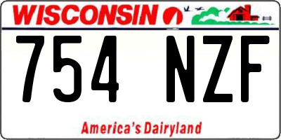 WI license plate 754NZF