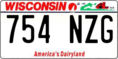 WI license plate 754NZG