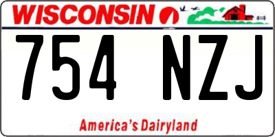 WI license plate 754NZJ