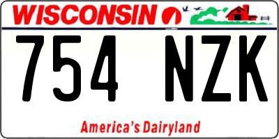 WI license plate 754NZK
