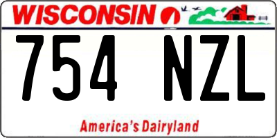 WI license plate 754NZL