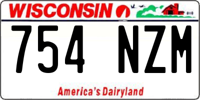 WI license plate 754NZM