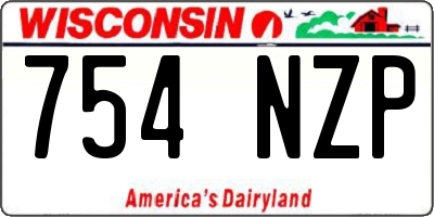 WI license plate 754NZP