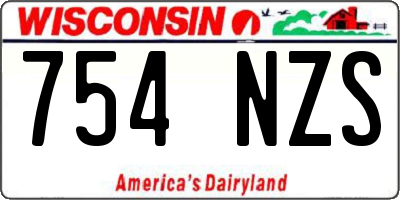 WI license plate 754NZS