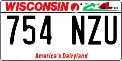 WI license plate 754NZU