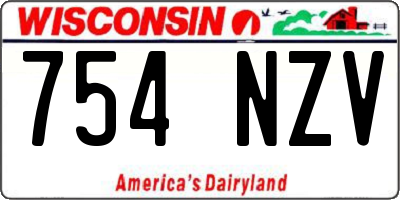 WI license plate 754NZV